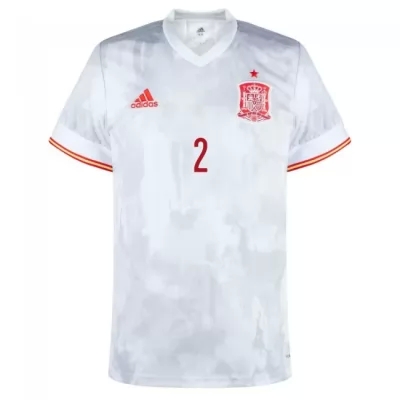 Deti Španielske Národné Futbalové Mužstvo Cesar Azpilicueta #2 Vonkajší Biely Dresy 2021 Košele Dres