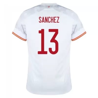 Muži Španielske národné futbalové mužstvo Robert Sanchez #13 Vonkajší Biely Dresy 2021 Košele Dres