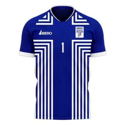 Deti Grécke Národné Futbalové Mužstvo Odysseas Vlachodimos #1 Vonkajší Modrá Dresy 2021 Košele Dres