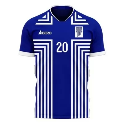 Deti Grécke Národné Futbalové Mužstvo Petros Mantalos #20 Vonkajší Modrá Dresy 2021 Košele Dres