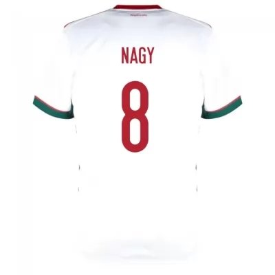 Deti Maďarské Národné Futbalové Mužstvo Adam Nagy #8 Vonkajší Biely Dresy 2021 Košele Dres