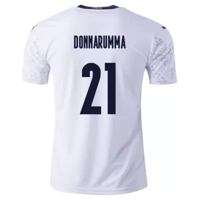 Muži Talianske národné futbalové mužstvo Gianluigi Donnarumma #21 Vonkajší Biely Dresy 2021 Košele Dres