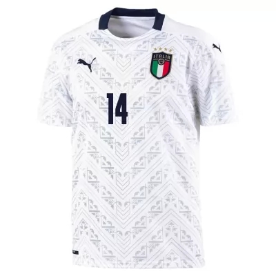 Deti Talianske Národné Futbalové Mužstvo Federico Chiesa #14 Vonkajší Biely Dresy 2021 Košele Dres