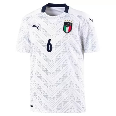 Deti Talianske Národné Futbalové Mužstvo Marco Verratti #6 Vonkajší Biely Dresy 2021 Košele Dres
