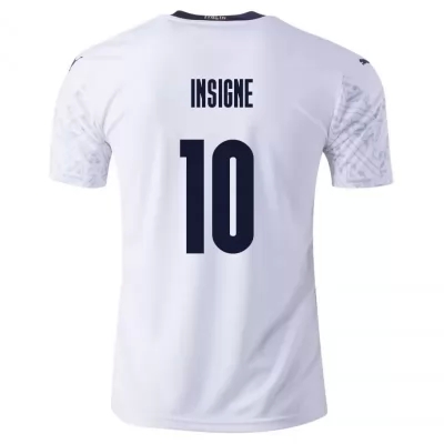 Muži Talianske národné futbalové mužstvo Lorenzo Insigne #10 Vonkajší Biely Dresy 2021 Košele Dres