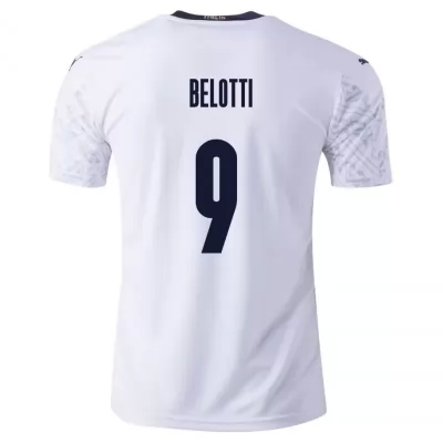 Deti Talianske národné futbalové mužstvo Andrea Belotti #9 Vonkajší Biely Dresy 2021 Košele Dres