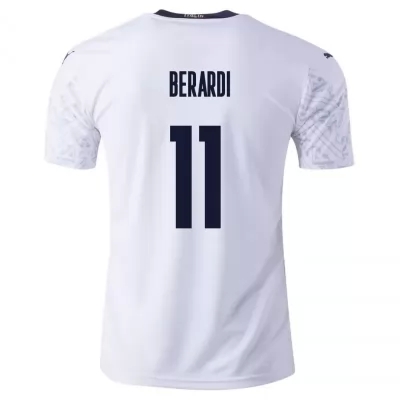 Deti Talianske národné futbalové mužstvo Domenico Berardi #11 Vonkajší Biely Dresy 2021 Košele Dres