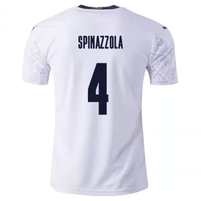 Deti Talianske národné futbalové mužstvo Leonardo Spinazzola #4 Vonkajší Biely Dresy 2021 Košele Dres