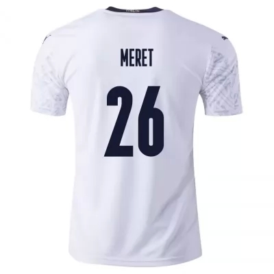 Deti Talianske národné futbalové mužstvo Alex Meret #26 Vonkajší Biely Dresy 2021 Košele Dres