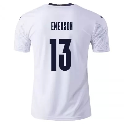 Muži Talianske národné futbalové mužstvo Emerson #13 Vonkajší Biely Dresy 2021 Košele Dres