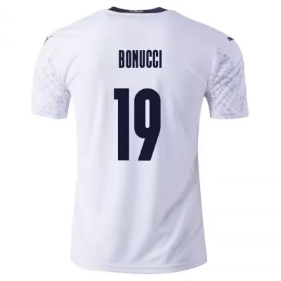 Deti Talianske národné futbalové mužstvo Leonardo Bonucci #19 Vonkajší Biely Dresy 2021 Košele Dres