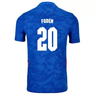 Muži Anglické národné futbalové mužstvo Phil Foden #20 Vonkajší Modrá Dresy 2021 Košele Dres