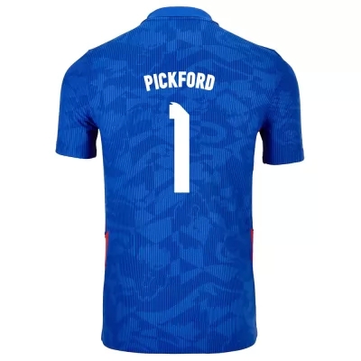 Ženy Anglické národné futbalové mužstvo Jordan Pickford #1 Vonkajší Modrá Dresy 2021 Košele Dres