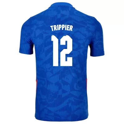 Ženy Anglické národné futbalové mužstvo Kieran Trippier #12 Vonkajší Modrá Dresy 2021 Košele Dres