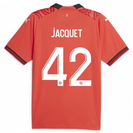 Kandiny Deti Jérémy Jacquet #42 Červená Dresy Hazai Csapatmez 2023/24 Triĭká