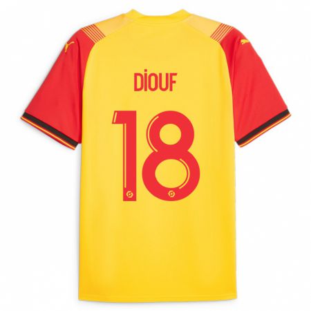 Kandiny Deti Andy Diouf #18 Žltá Dresy Hazai Csapatmez 2023/24 Triĭká