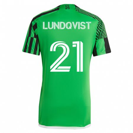 Kandiny Deti Adam Lundqvist #21 Zelená Čierna Dresy Hazai Csapatmez 2023/24 Triĭká