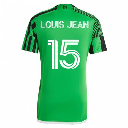 Kandiny Deti Steeve Louis-Jean #15 Zelená Čierna Dresy Hazai Csapatmez 2023/24 Triĭká