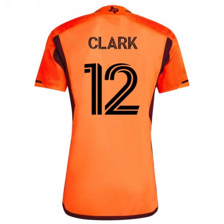 Kandiny Deti Steve Clark #12 Oranžová Dresy Hazai Csapatmez 2023/24 Triĭká