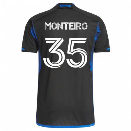 Kandiny Deti Jamiro Monteiro #35 Modrá Čierna Dresy Hazai Csapatmez 2023/24 Triĭká