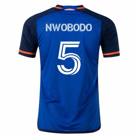Kandiny Deti Obinna Nwobodo #5 Modrá Dresy Hazai Csapatmez 2023/24 Triĭká