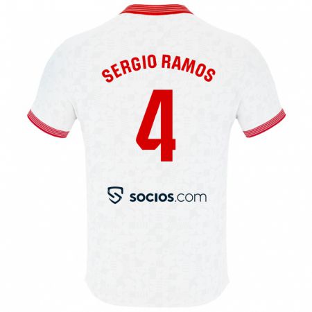 Kandiny Deti Sergio Ramos #4 Biely Dresy Hazai Csapatmez 2023/24 Triĭká
