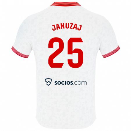 Kandiny Deti Adnan Januzaj #25 Biely Dresy Hazai Csapatmez 2023/24 Triĭká