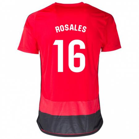 Kandiny Deti Diego Rosales #16 Červená Čierna Dresy Hazai Csapatmez 2023/24 Triĭká