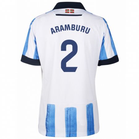 Kandiny Deti Jon Aramburu #2 Modrá Biela Dresy Hazai Csapatmez 2023/24 Triĭká