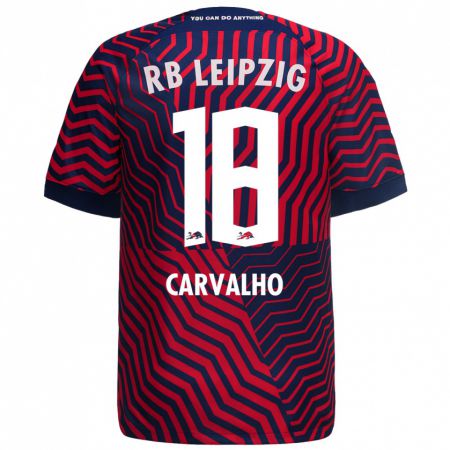 Kandiny Deti Fábio Carvalho #18 Modrá Červená Dresy Idegenbeli Csapatmez 2023/24 Triĭká