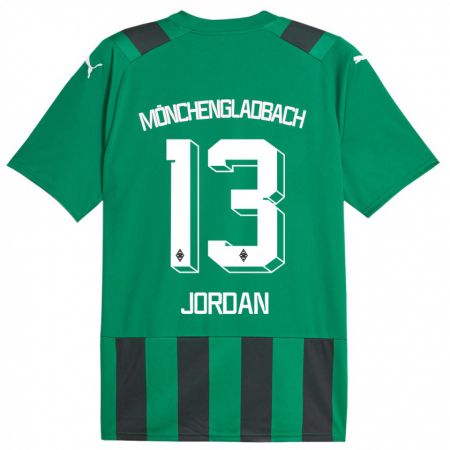 Kandiny Deti Jordan #13 Čierna Zelená Dresy Idegenbeli Csapatmez 2023/24 Triĭká