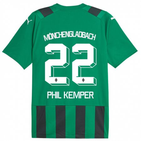 Kandiny Deti Phil Kemper #22 Čierna Zelená Dresy Idegenbeli Csapatmez 2023/24 Triĭká