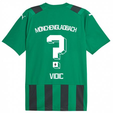 Kandiny Deti Nico Vidic #0 Čierna Zelená Dresy Idegenbeli Csapatmez 2023/24 Triĭká