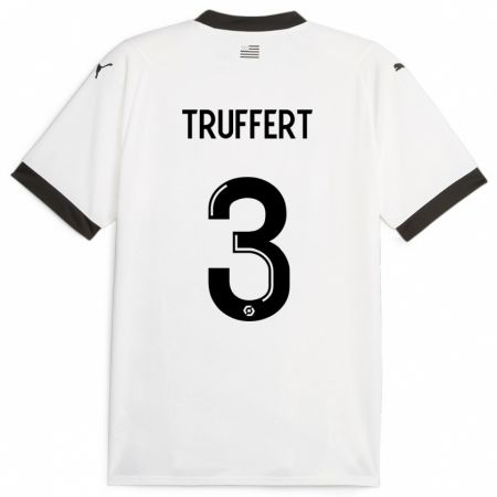 Kandiny Deti Adrien Truffert #3 Biely Dresy Idegenbeli Csapatmez 2023/24 Triĭká