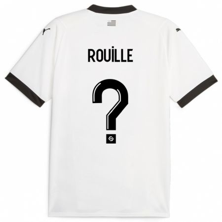 Kandiny Deti Léo Rouillé #0 Biely Dresy Idegenbeli Csapatmez 2023/24 Triĭká