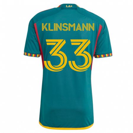 Kandiny Deti Jonathan Klinsmann #33 Zelená Dresy Idegenbeli Csapatmez 2023/24 Triĭká