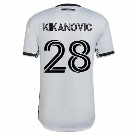 Kandiny Deti Benjamin Kikanovic #28 Biely Dresy Idegenbeli Csapatmez 2023/24 Triĭká
