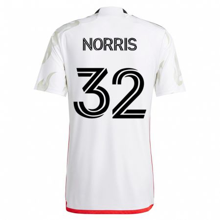 Kandiny Deti Nolan Norris #32 Biely Dresy Idegenbeli Csapatmez 2023/24 Triĭká