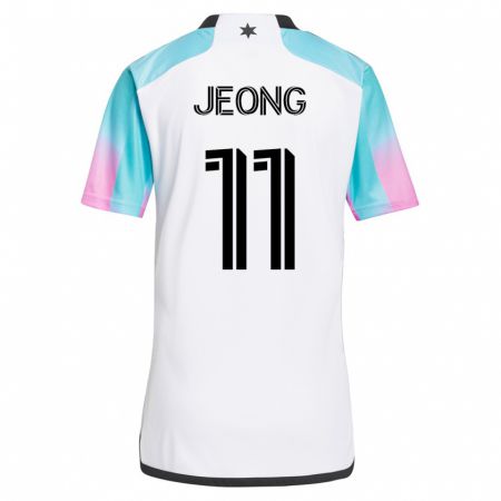 Kandiny Deti Sang-Bin Jeong #11 Biely Dresy Idegenbeli Csapatmez 2023/24 Triĭká
