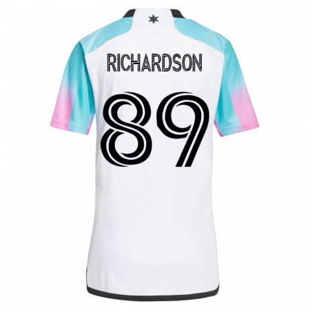 Kandiny Deti Nick Richardson #89 Biely Dresy Idegenbeli Csapatmez 2023/24 Triĭká