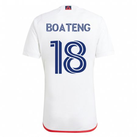 Kandiny Deti Emmanuel Boateng #18 Biela Červená Dresy Idegenbeli Csapatmez 2023/24 Triĭká