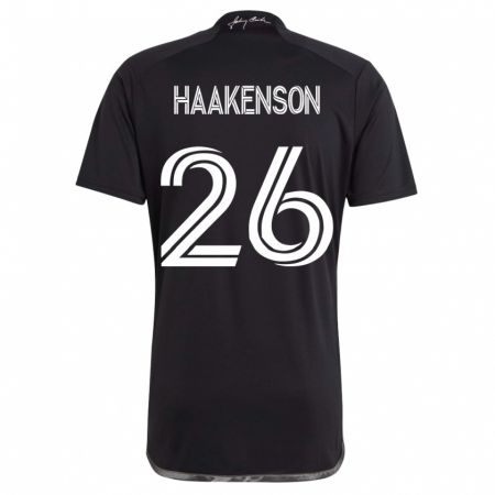 Kandiny Deti Luke Haakenson #26 Čierna Dresy Idegenbeli Csapatmez 2023/24 Triĭká