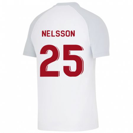 Kandiny Deti Victor Nelsson #25 Biely Dresy Idegenbeli Csapatmez 2023/24 Triĭká