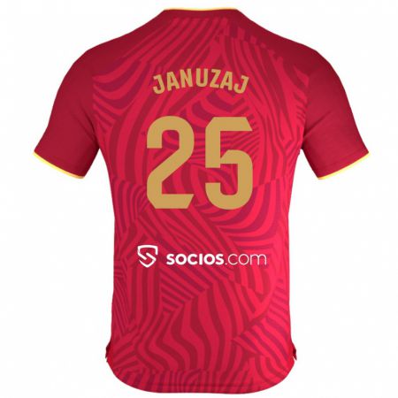 Kandiny Deti Adnan Januzaj #25 Červená Dresy Idegenbeli Csapatmez 2023/24 Triĭká