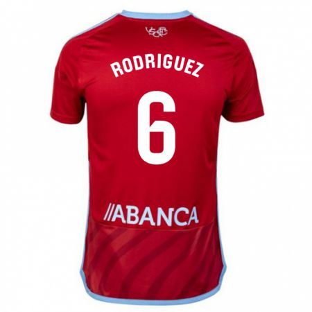 Kandiny Deti Damián Rodríguez #6 Červená Dresy Idegenbeli Csapatmez 2023/24 Triĭká