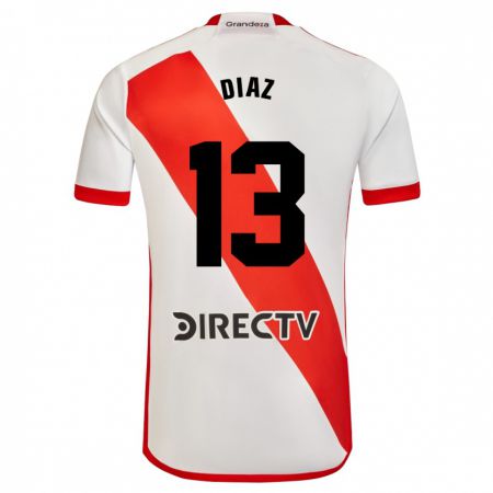 Kandiny Muži Enzo Díaz #13 Biela Červená Dresy Hazai Csapatmez 2023/24 Triĭká