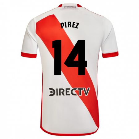 Kandiny Muži Leandro González Pírez #14 Biela Červená Dresy Hazai Csapatmez 2023/24 Triĭká