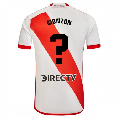 Kandiny Muži Lucas Monzón #0 Biela Červená Dresy Hazai Csapatmez 2023/24 Triĭká