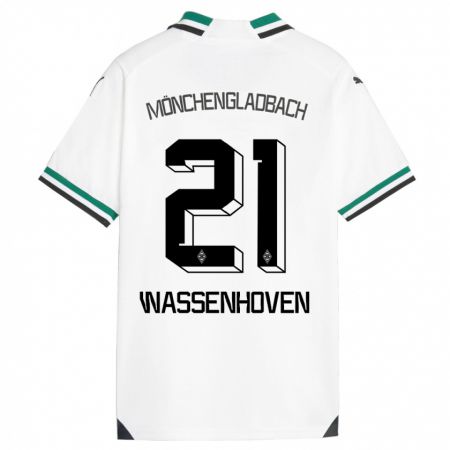 Kandiny Muži Michelle Wassenhoven #21 Biela Zelená Dresy Hazai Csapatmez 2023/24 Triĭká