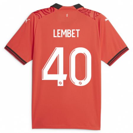 Kandiny Muži Geoffrey Lembet #40 Červená Dresy Hazai Csapatmez 2023/24 Triĭká